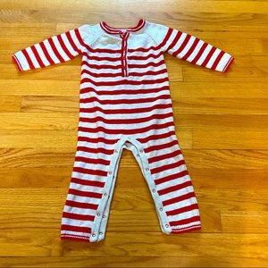 Cat & Jack Striped Sweater Knit Romper One Piece 18 months Valentines Day!